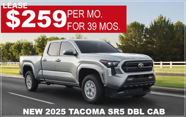 $259/MO LEASE ON NEW 2025 TACOMA SR5 DOUBLE CAB