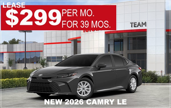 $299/MO LEASE ON NEW 2026 CAMRY LE